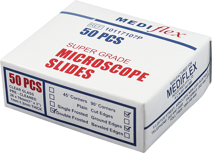 Microscope Slide, Double Frosted, Ground Edges - Mediflex Industries